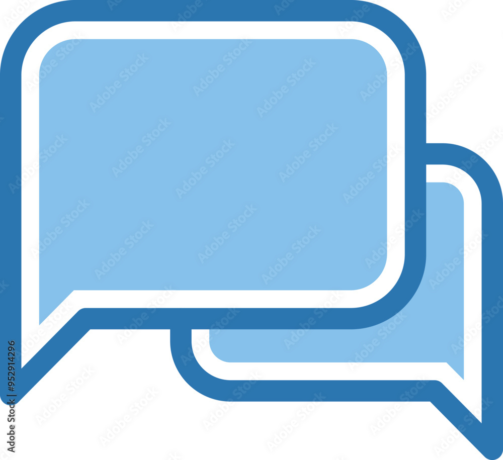 Blue chat bubble icon. Messages color symbol Blue chat bubble icon. Messages color symbol
