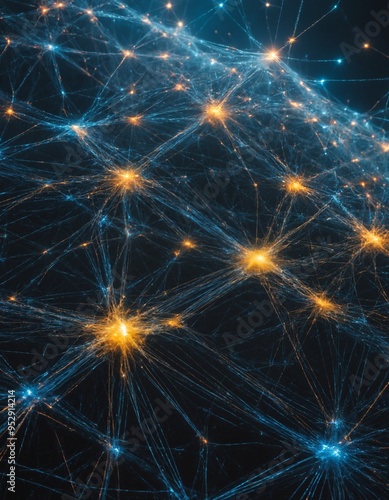 abstract network of glowing dots