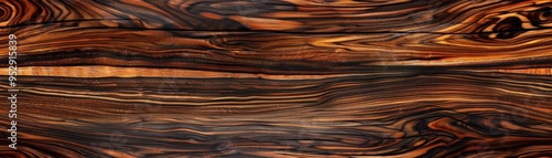 Polished zebrano wood with bold, dark stripes, ideal for unique luxury decor, luxury wood texture, exotic refinement