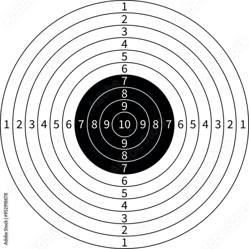 Target template. Shooting aim circle. Accuracy focus