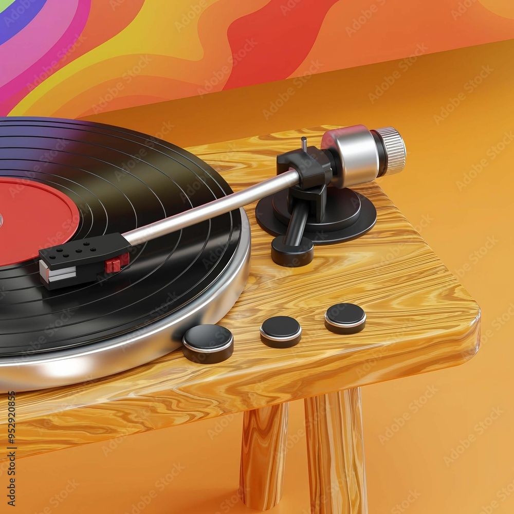 Obraz premium turntable with record