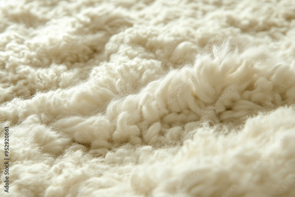 Textural Warmth: Wool Fluff Spread Over a Cozy Cream Carpet Textural Warmth: Wool Fluff Spread Over a Cozy Cream Carpet