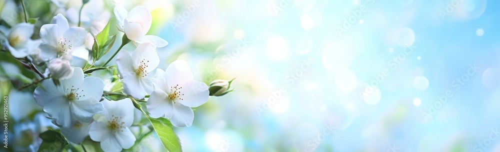 Delicate White Blossoms Against a Soft Blue Sky Delicate White Blossoms Against a Soft Blue Sky