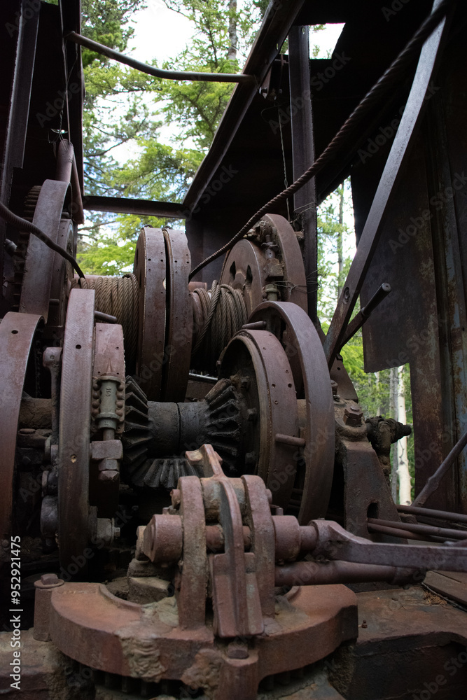 Old steam shovel in the woods colorado Old steam shovel in the woods colorado