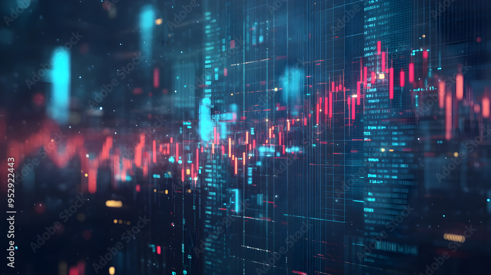 Obraz premium Dynamic Chart of Cryptocurrency Trading Trends Vertical Mobile Wallpaper Illustration