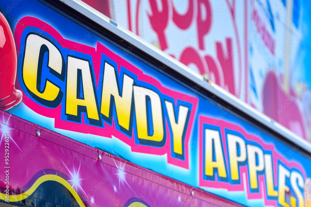 Fototapeta premium Candy Apples sign close up