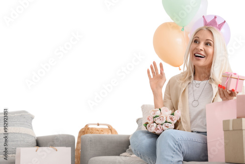 Mature woman with birthday ...