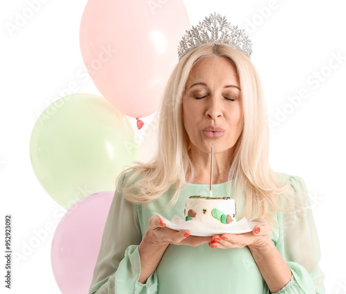 Mature woman with birthday ...