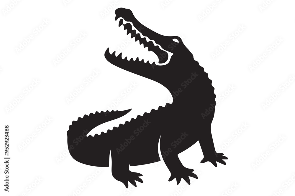 Obraz premium Crocodile silhouette vector illustration