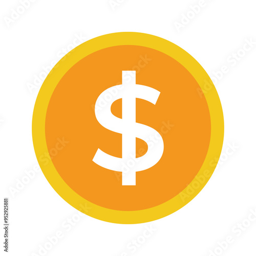 Vector Dollar Icon Flat Design