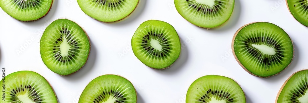 Sliced kiwis on a light backdrop Sliced kiwis on a light backdrop