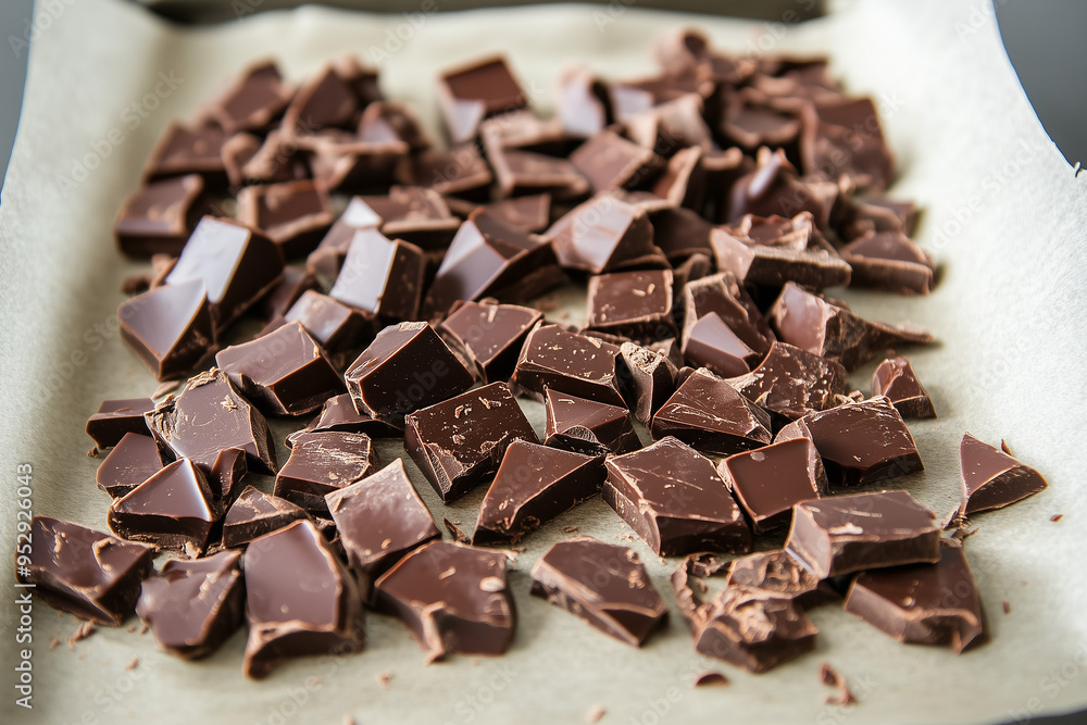 Culinary Art: Angular Chocolate Strokes on Baking Sheets Culinary Art: Angular Chocolate Strokes on Baking Sheets