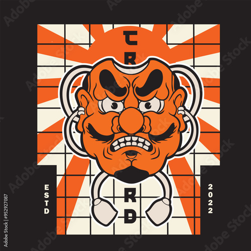 Vector Illustration of tengu head