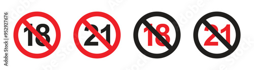 Vector Set Of Age Restriction Sign