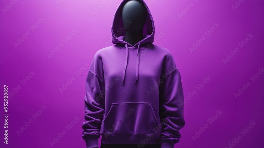 Purple Hoodie On A Mannequin Against A Purple Background Purple Hoodie On A Mannequin Against A Purple Background
