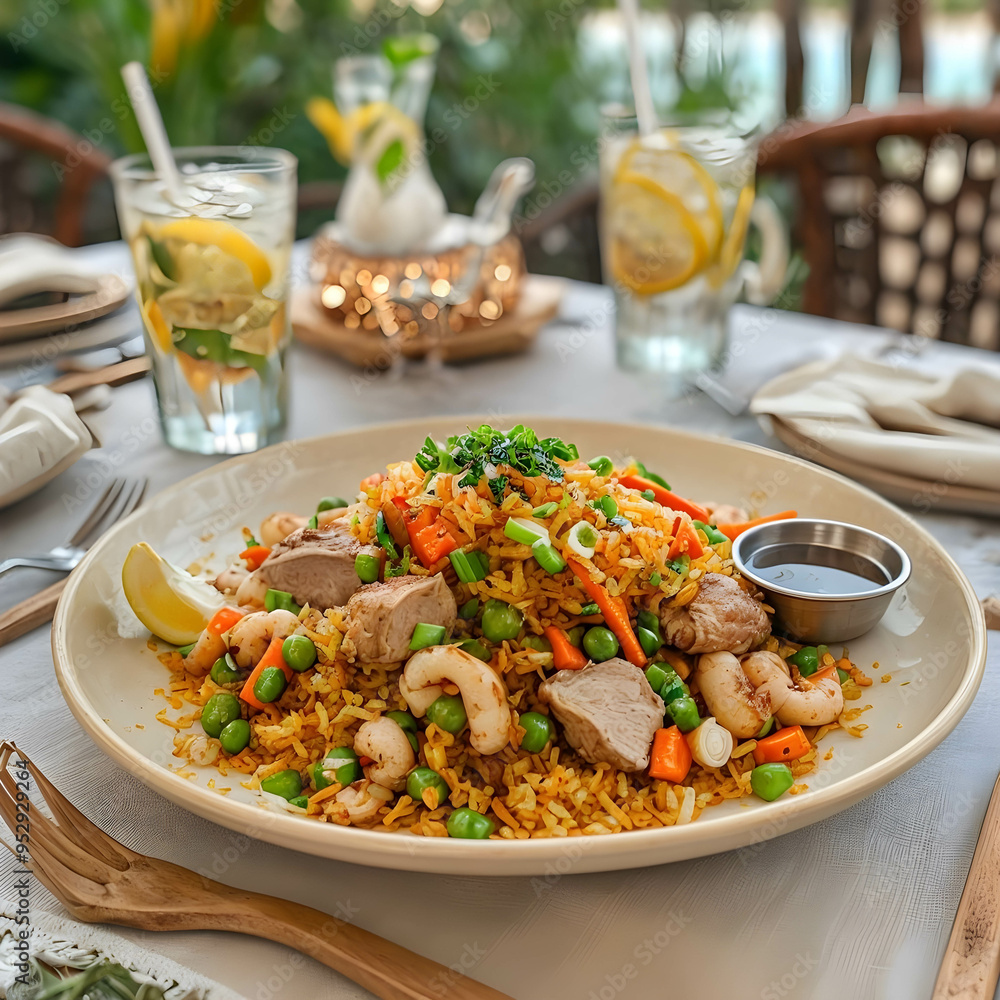 Khao Pad dish from Indonesian cuisine Khao Pad dish from Indonesian cuisine