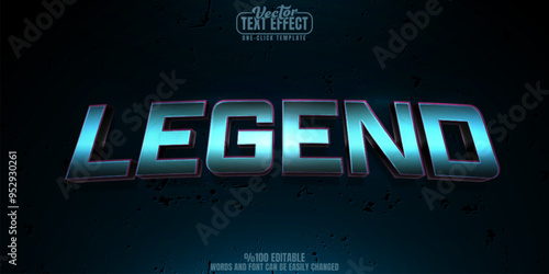 Legend editable text effect, customizable myth and hero 3d font style