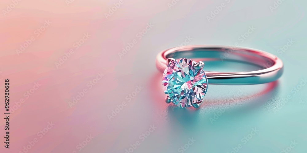 Diamond Ring on Black and White Background Diamond Ring on Black and White Background