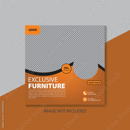 Furniture business social media post template Premium Vector