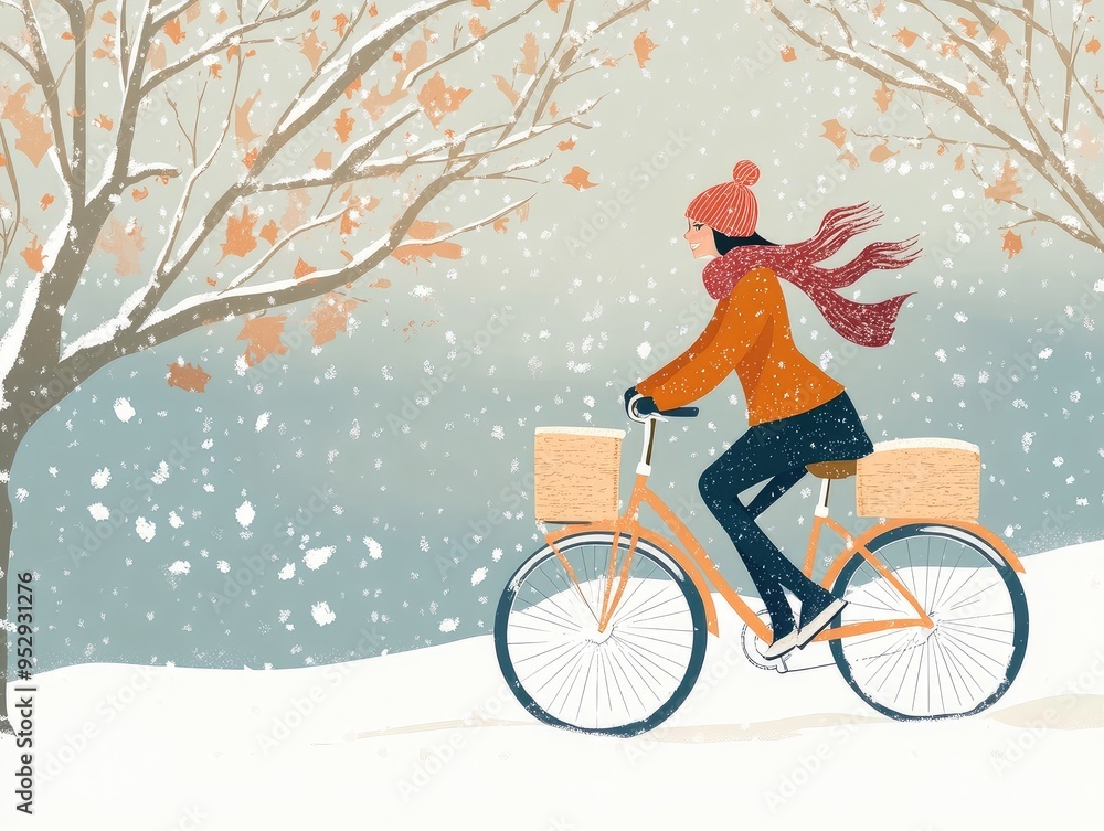 Fototapeta premium girl on bicycle