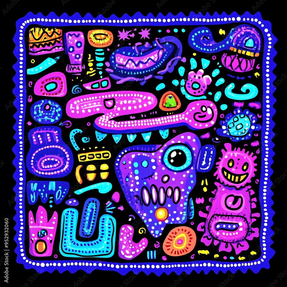 Fototapeta premium Colorful Abstract Pattern with Rounded Shapes