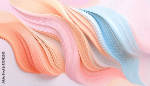 artistic brush stroke design with soft flowing lines in pastel colors