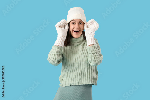 Young woman in winter cloth...