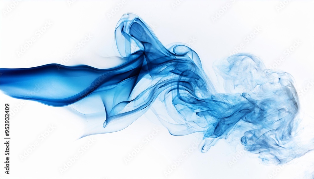 Fototapeta premium blue smoke splashes on white