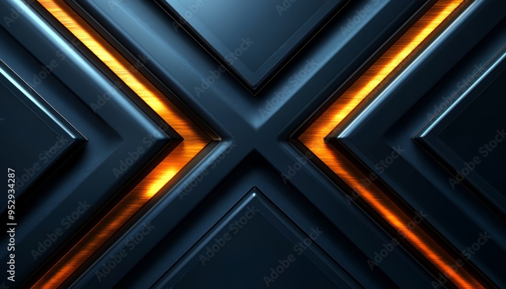 Obraz premium Abstract Geometric Pattern with Blue and Orange Tones