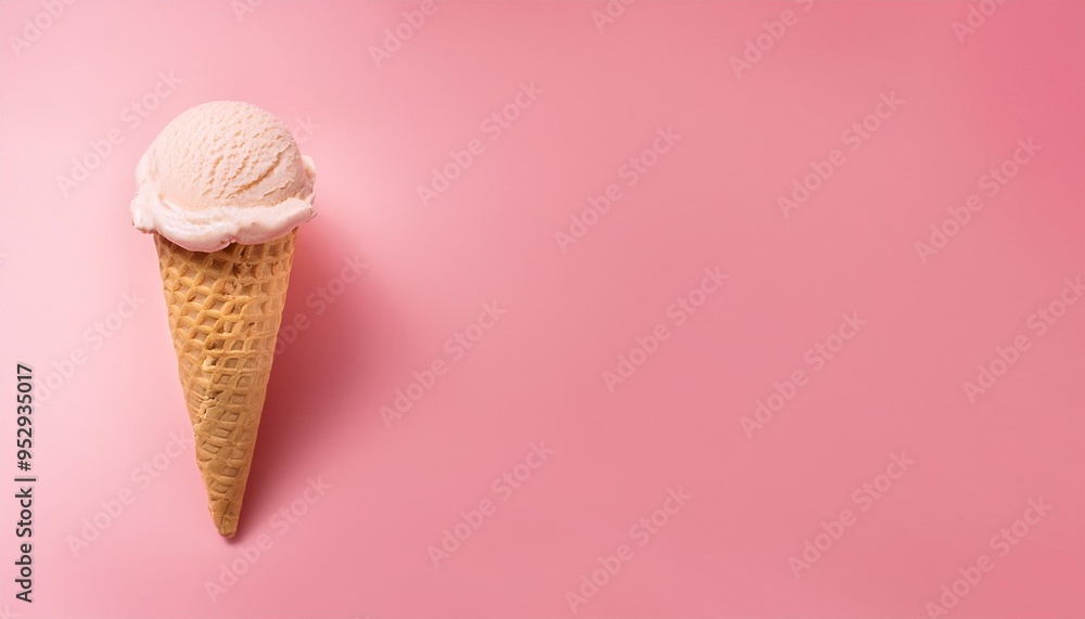 ice cream cone isolated on a pink background copy space ice cream cone isolated on a pink background copy space