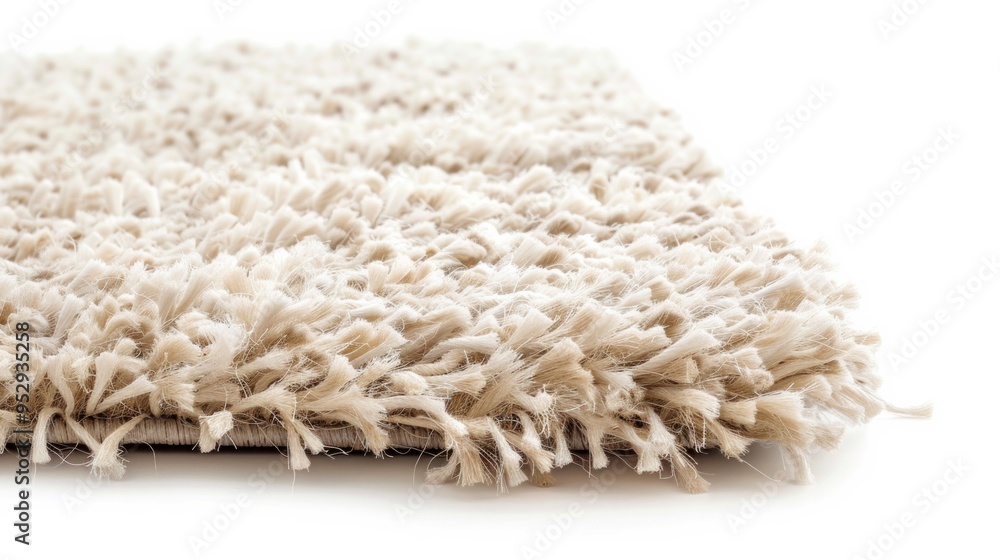 Fuzzy carpet on white background. Interior element Fuzzy carpet on white background. Interior element