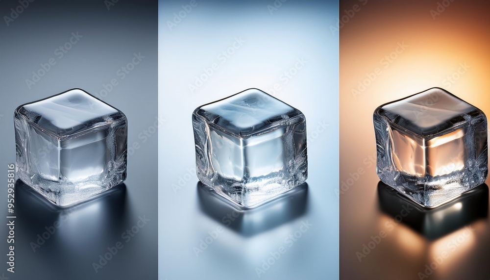 the ice block in three lighting schemes on different backgrounds for more realistic product placement the ice block in three lighting schemes on different backgrounds for more realistic product placement