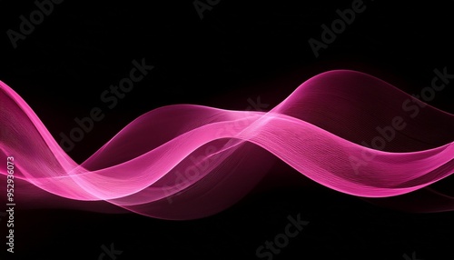 pink wave light on black background
