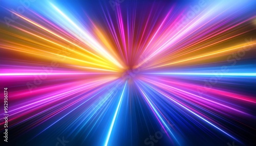 blue pink and yellow abstract background bright neon rays and glowing lines creative wallpaper