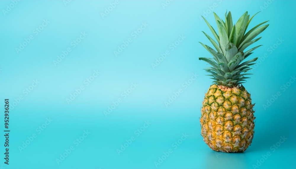 pineapple on a blue background generative ai pineapple on a blue background generative ai
