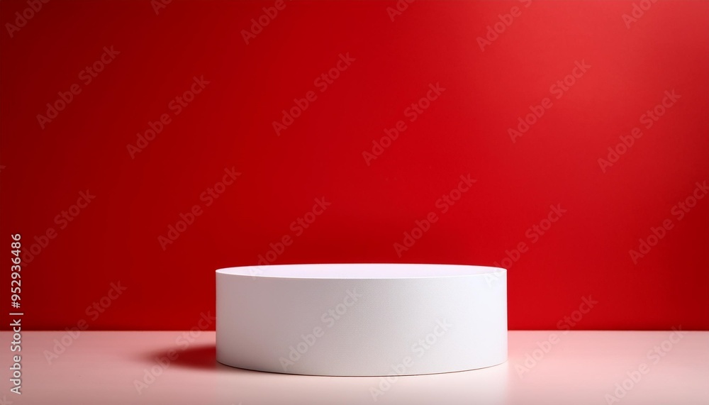 white empty podium on red background striking contrast for presentations and speeches