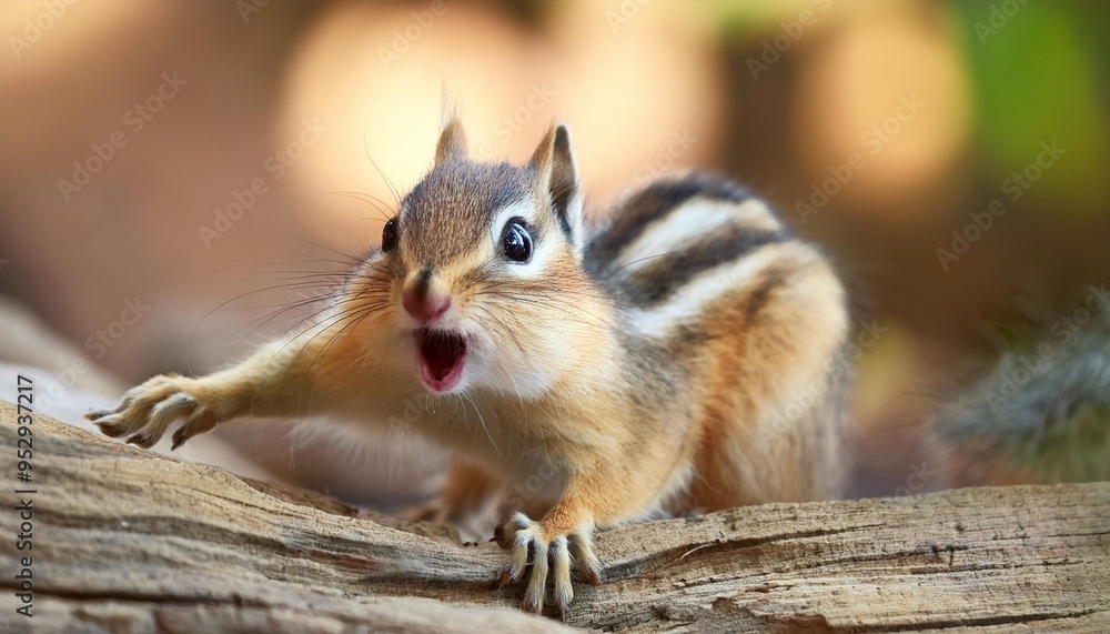 happy surprised chipmunk with open mouth happy surprised chipmunk with open mouth