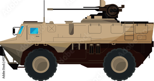 Armored war vehicle. Battle force infantry transport