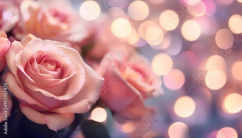 roses flower with bokeh blur background imbuing the scene with romantic charm and floral elegance