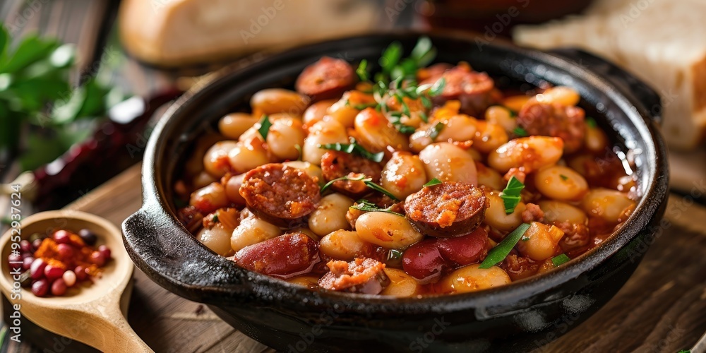 Fabada Asturiana Traditional Spanish Beans with Chorizo and Blood Sausage Fabada Asturiana Traditional Spanish Beans with Chorizo and Blood Sausage