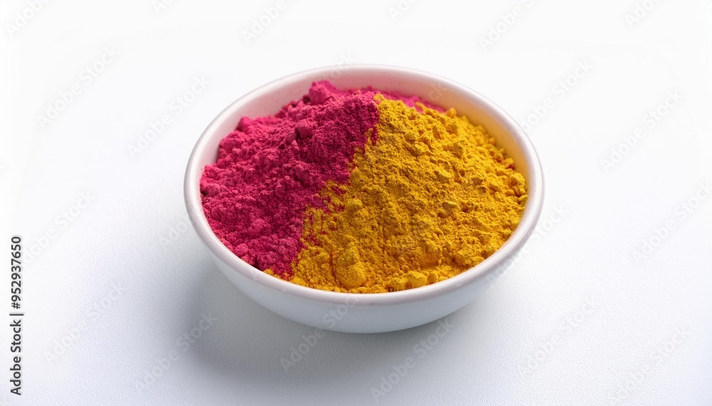 a bowl of powdered colors on a white surface a bowl of powdered colors on a white surface