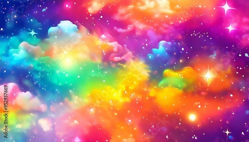 beautiful anime cel colorful background