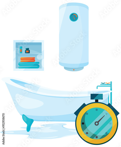 Fast plumbing work banner. Bathtub pipes repair