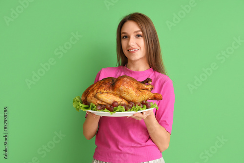 Young woman with tasty turk...