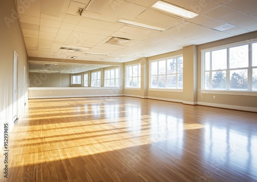 Spacious Dance Studio with Large Mirrors and Natural Light