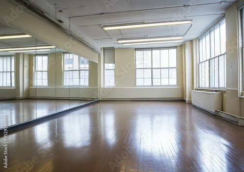 Spacious Dance Studio with Large Mirrors and Natural Light