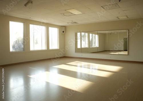 Spacious Dance Studio with Large Mirrors and Natural Light