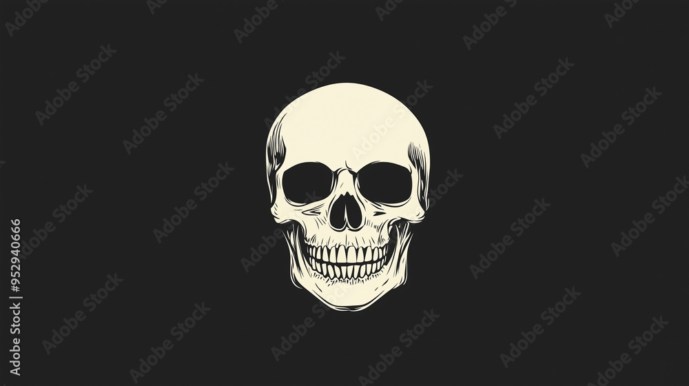 Artistic Representation of a Skull in Minimalist Style Artistic Representation of a Skull in Minimalist Style