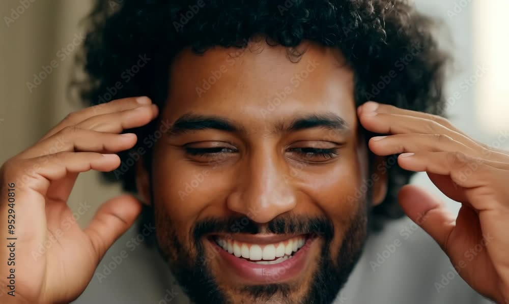 Algerian Man Video Calling Family with Love and Joy Algerian Man Video Calling Family with Love and Joy