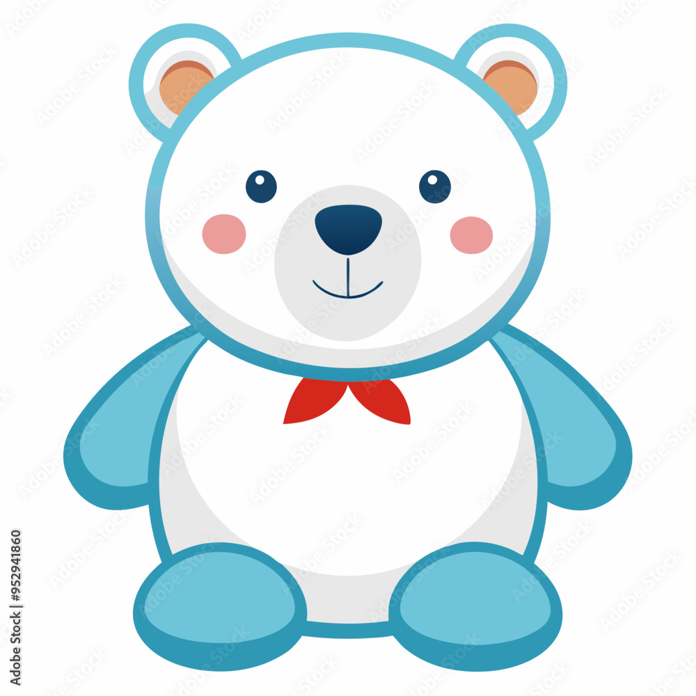 Obraz premium White teddy bear, vector